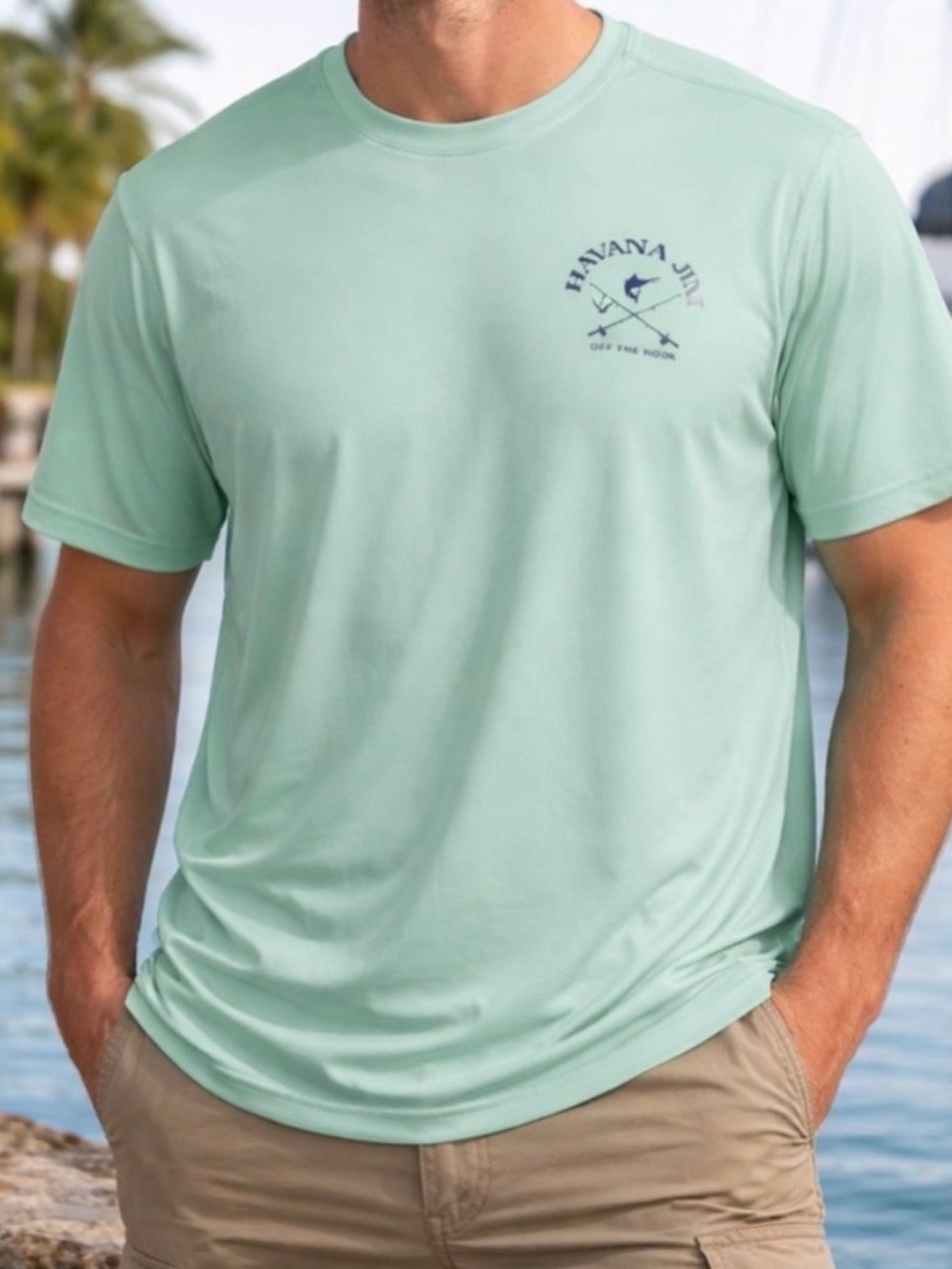 Havana Jim Mens Fishing Shirt XL UPF Moisture Wicking Mint Green(A442)✨
